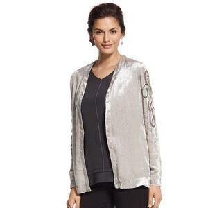 CHICOS VELVET EMBELLISHED SEAGULL JACKET (3=16/18)‎